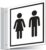 V Safety Unisex Toilets Corridor Sign 150 x 150 mm – 3mm Indoor Palboard Safety Sign