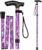 Folded Aluminium Walking Stick for Women & Men |Folding Adjustable Height | Non-Slip Rubber Tip | Wrist Strap |Lightweight | for Elderly or Disabled -Black