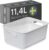 SmartStore Storage Basket with Handles in White 11.4L (36.5x27x15cm) | Plastic Storage Bin from Recycled Plastic | Essence L Storage Box fits A4 paper| Storage with 10-year Warranty