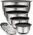 Wildone Mixing Bowls Set of 5, Stainless Steel Nesting Bowls with Airtight Lids, 3 Grater Attachments, Measurement Marks & Non-Slip Bottoms, Size 5, 3, 2, 1.5, 0.63 QT, Great for Mixing & Serving