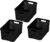 BranQ – Home essential Basket in Rattan Design Set of 3 Size S 7L BPA-Free Plastic PP Black 28.5 x 19.5 x 12.9 cm Small