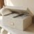 ZICOTO Modern Decorative Photo Storage Box – Collapsible Linen Photo Organizer with Dividers, Perfect for 4×6 Pictures – Portable Scrapbook Storage Containers with Lid, 6.3×4.4×2.5 inches